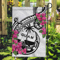Guam Chamorro Garden Flag Bougainvillea White Polynesian Tribal Pattern LT05 Garden Flag White - Polynesian Pride