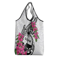 Guam Chamorro Grocery Bag Bougainvillea White Polynesian Tribal Pattern LT05 - Polynesian Pride