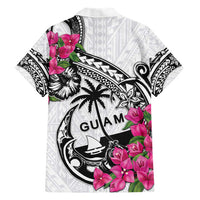 Guam Chamorro Hawaiian Shirt Bougainvillea White Polynesian Tribal Pattern LT05 - Polynesian Pride