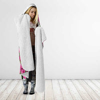 Guam Chamorro Hooded Blanket Bougainvillea White Polynesian Tribal Pattern LT05 - Polynesian Pride