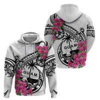 Guam Chamorro Hoodie Bougainvillea White Polynesian Tribal Pattern LT05 - Polynesian Pride