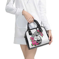 Guam Chamorro Shoulder Handbag Bougainvillea White Polynesian Tribal Pattern LT05 - Polynesian Pride