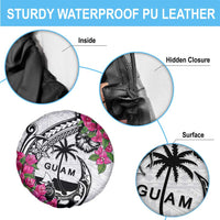 Guam Chamorro Spare Tire Cover Bougainvillea White Polynesian Tribal Pattern LT05 - Polynesian Pride