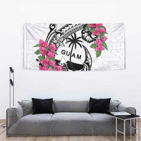 Guam Chamorro Tapestry Bougainvillea White Polynesian Tribal Pattern LT05 - Polynesian Pride