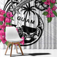 Guam Chamorro Window Curtain Bougainvillea White Polynesian Tribal Pattern LT05 - Polynesian Pride