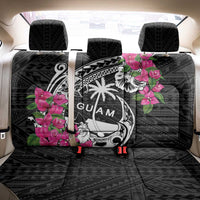 Guam Chamorro Back Car Seat Cover Bougainvillea Black Polynesian Tribal Pattern LT05 - Polynesian Pride