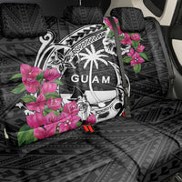 Guam Chamorro Back Car Seat Cover Bougainvillea Black Polynesian Tribal Pattern LT05 - Polynesian Pride