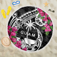 Guam Chamorro Beach Blanket Bougainvillea Black Polynesian Tribal Pattern LT05 One Size 150cm Black - Polynesian Pride