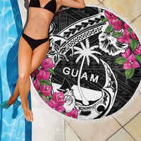Guam Chamorro Beach Blanket Bougainvillea Black Polynesian Tribal Pattern LT05 - Polynesian Pride