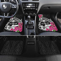 Guam Chamorro Car Mats Bougainvillea Black Polynesian Tribal Pattern LT05 Set 4pcs Black - Polynesian Pride