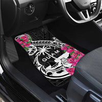 Guam Chamorro Car Mats Bougainvillea Black Polynesian Tribal Pattern LT05 - Polynesian Pride