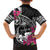 Guam Chamorro Family Matching Long Sleeve Bodycon Dress and Hawaiian Shirt Bougainvillea Black Polynesian Tribal Pattern