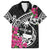 Guam Chamorro Family Matching Long Sleeve Bodycon Dress and Hawaiian Shirt Bougainvillea Black Polynesian Tribal Pattern