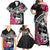 Guam Chamorro Family Matching Off Shoulder Maxi Dress and Hawaiian Shirt Bougainvillea Black Polynesian Tribal Pattern