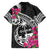 Guam Chamorro Family Matching Off Shoulder Short Dress and Hawaiian Shirt Bougainvillea Black Polynesian Tribal Pattern