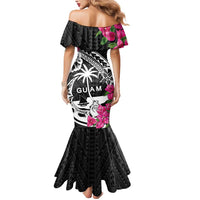 Guam Chamorro Mermaid Dress Bougainvillea Black Polynesian Tribal Pattern LT05 - Polynesian Pride