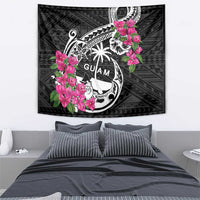 Guam Chamorro Tapestry Bougainvillea Black Polynesian Tribal Pattern LT05 - Polynesian Pride