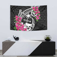 Guam Chamorro Tapestry Bougainvillea Black Polynesian Tribal Pattern LT05 - Polynesian Pride