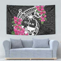 Guam Chamorro Tapestry Bougainvillea Black Polynesian Tribal Pattern LT05 - Polynesian Pride