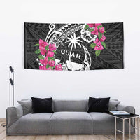 Guam Chamorro Tapestry Bougainvillea Black Polynesian Tribal Pattern LT05 - Polynesian Pride