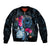 Tahiti Ia Orana Bomber Jacket Polynesian Turtle With Coat Of Arms LT05 Unisex Blue - Polynesian Pride