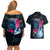 Tahiti Ia Orana Couples Matching Off Shoulder Short Dress and Hawaiian Shirt Polynesian Turtle With Coat Of Arms LT05 - Polynesian Pride