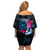 Tahiti Ia Orana Family Matching Off Shoulder Short Dress and Hawaiian Shirt Polynesian Turtle With Coat Of Arms LT05 - Polynesian Pride