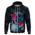 Tahiti Ia Orana Zip Hoodie Polynesian Turtle With Coat Of Arms LT05 Zip Hoodie Blue - Polynesian Pride