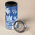 Bula Fiji 4 in 1 Can Cooler Tumbler Fijian Masi Pattern With Blue Coat Of Arms