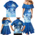 Personalised Bula Fiji Family Matching Mermaid Dress and Hawaiian Shirt Fijian Masi Pattern With Blue Coat Of Arms LT05 - Polynesian Pride