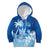 Personalised Bula Fiji Kid Hoodie Fijian Masi Pattern With Blue Coat Of Arms LT05 Hoodie Blue - Polynesian Pride