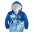 Personalised Bula Fiji Kid Hoodie Fijian Masi Pattern With Blue Coat Of Arms LT05 Zip Hoodie Blue - Polynesian Pride