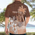 Personalised Bula Fiji Hawaiian Shirt Fijian Masi Pattern With Brown Coat Of Arms LT05 - Polynesian Pride