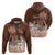 Personalised Bula Fiji Hoodie Fijian Masi Pattern With Brown Coat Of Arms LT05 - Polynesian Pride