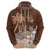 Personalised Bula Fiji Hoodie Fijian Masi Pattern With Brown Coat Of Arms LT05 - Polynesian Pride