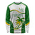 Custom Tailevu Rugby Long Sleeve Shirt Fiji Tapa Pattern LT05 Unisex Green - Polynesian Pride