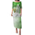 Happy Palm Sunday Puletasi With Polynesian Pattern LT05 Long Dress Green - Polynesian Pride