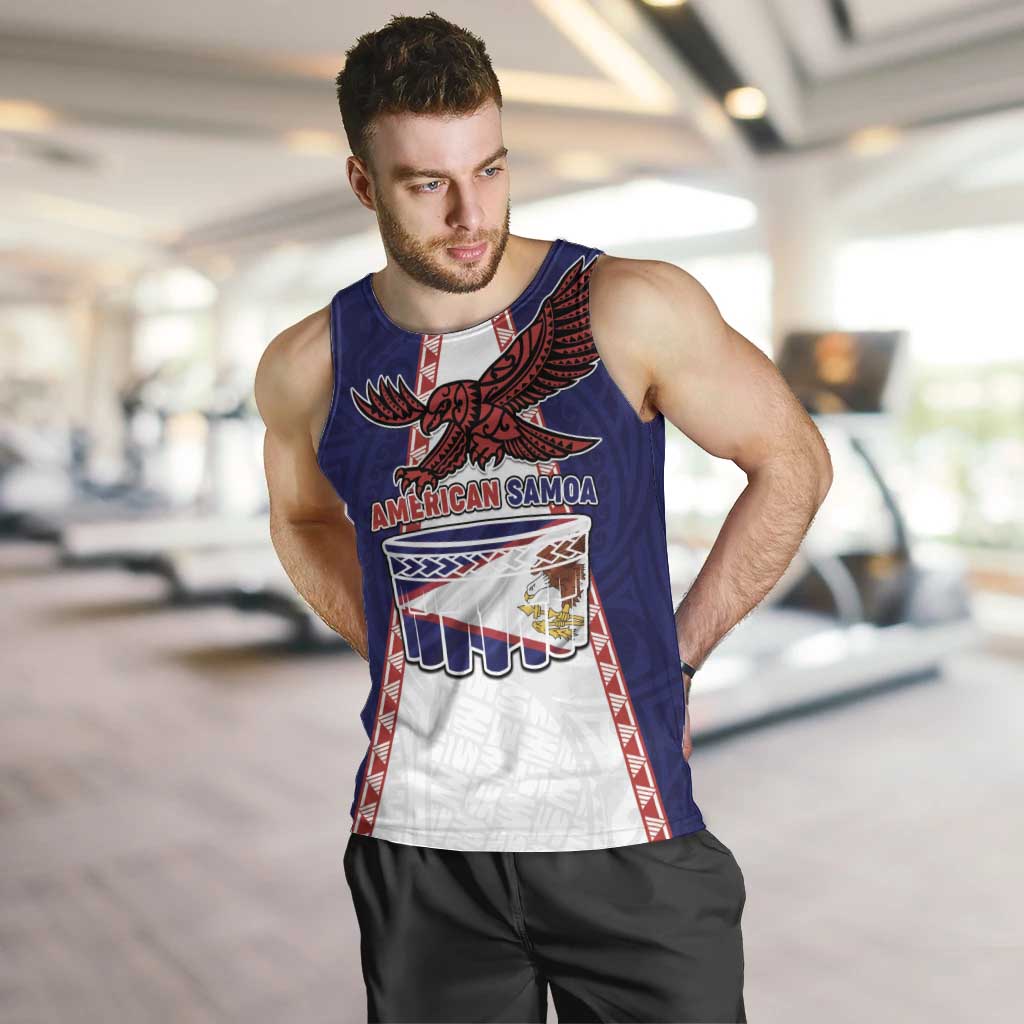 Personalised American Samoa Flag Day Men Tank Top Flag Style LT05 Blue - Polynesian Pride