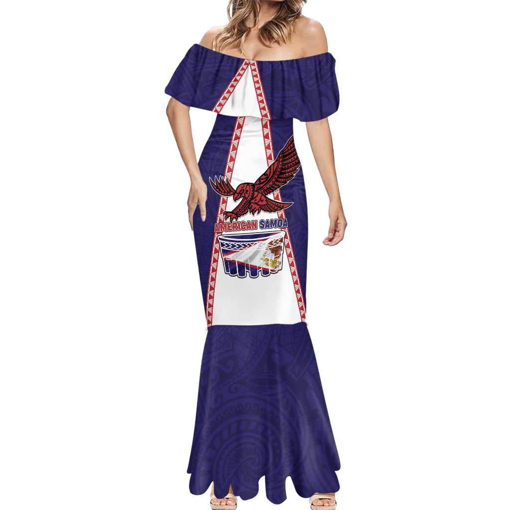 Personalised American Samoa Flag Day Mermaid Dress Flag Style LT05 - Polynesian Pride