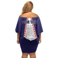 Personalised American Samoa Flag Day Off Shoulder Short Dress Flag Style LT05 - Polynesian Pride