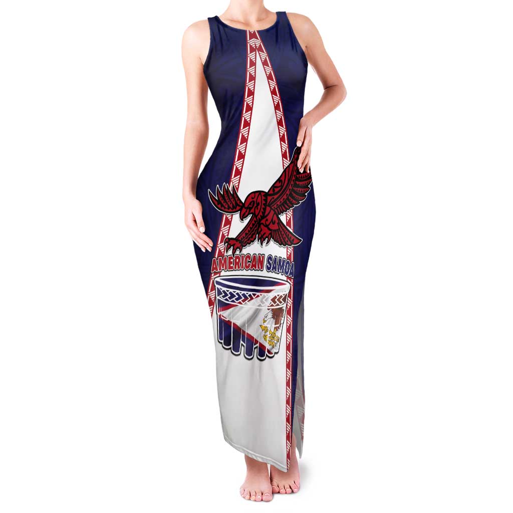 Personalised American Samoa Flag Day Tank Maxi Dress Flag Style LT05 Women Blue - Polynesian Pride