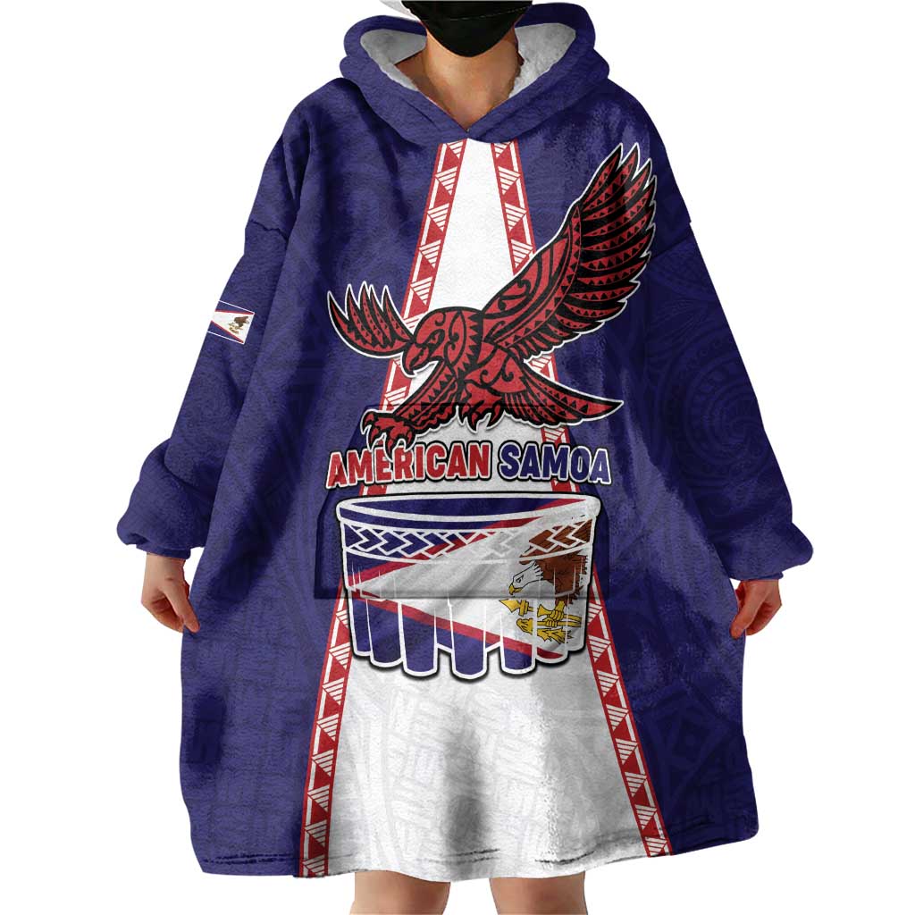 Personalised American Samoa Flag Day Wearable Blanket Hoodie Flag Style LT05 - Polynesian Pride