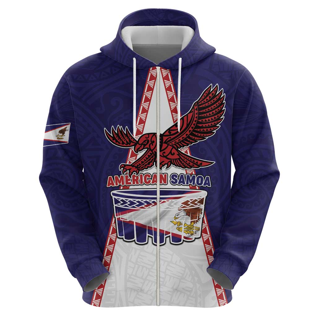 Personalised American Samoa Flag Day Zip Hoodie Flag Style LT05 - Polynesian Pride