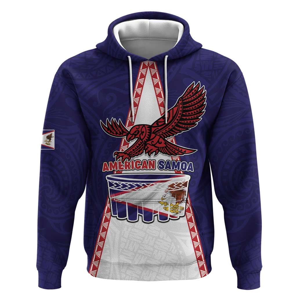 Personalised American Samoa Flag Day Zip Hoodie Flag Style LT05 Pullover Hoodie Blue - Polynesian Pride