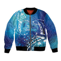 Polynesia Autism Awareness Bomber Jacket Be In Awe Of My 'Tism LT05 Unisex Blue - Polynesian Pride