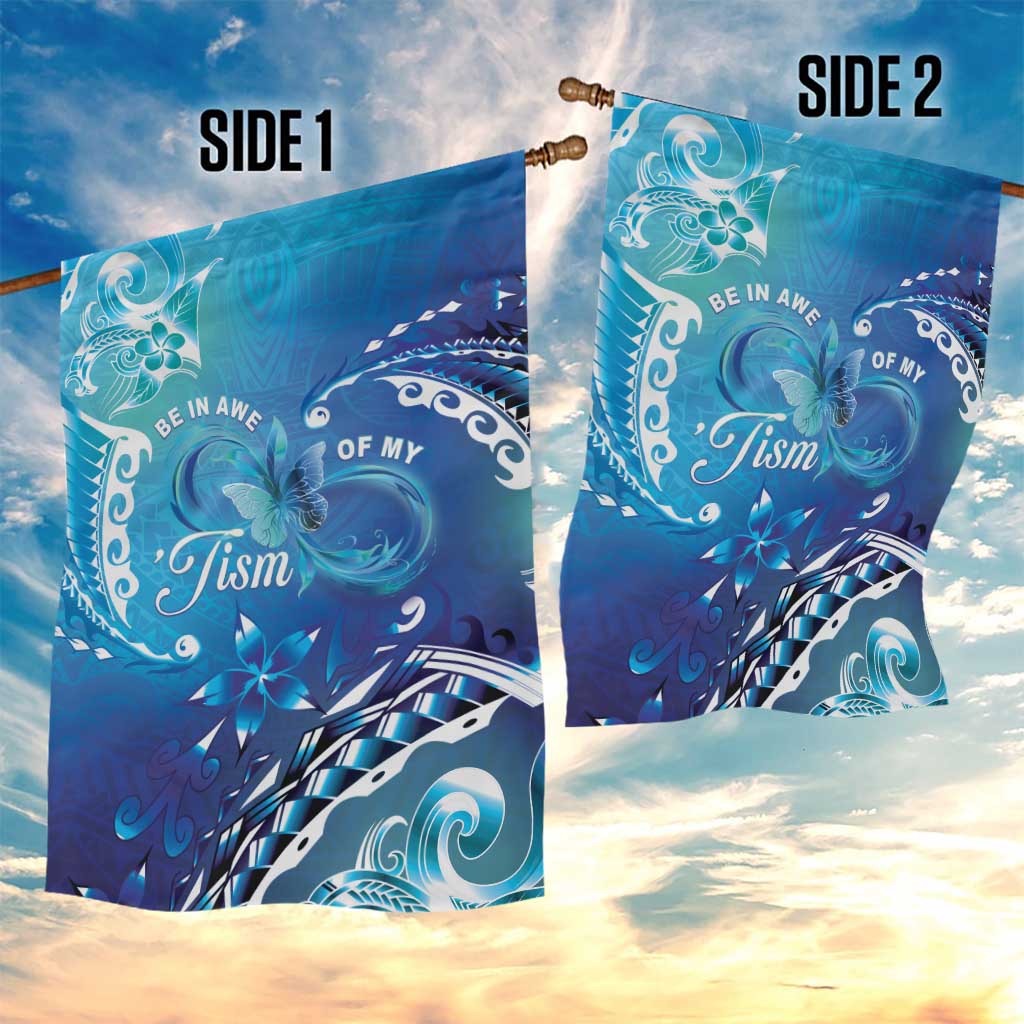 Polynesia Autism Awareness Garden Flag Be In Awe Of My 'Tism LT05 - Polynesian Pride