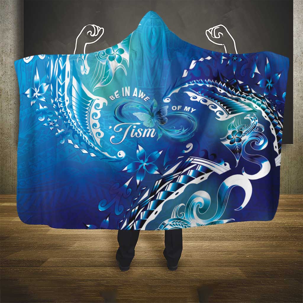 Polynesia Autism Awareness Hooded Blanket Be In Awe Of My 'Tism LT05 - Polynesian Pride