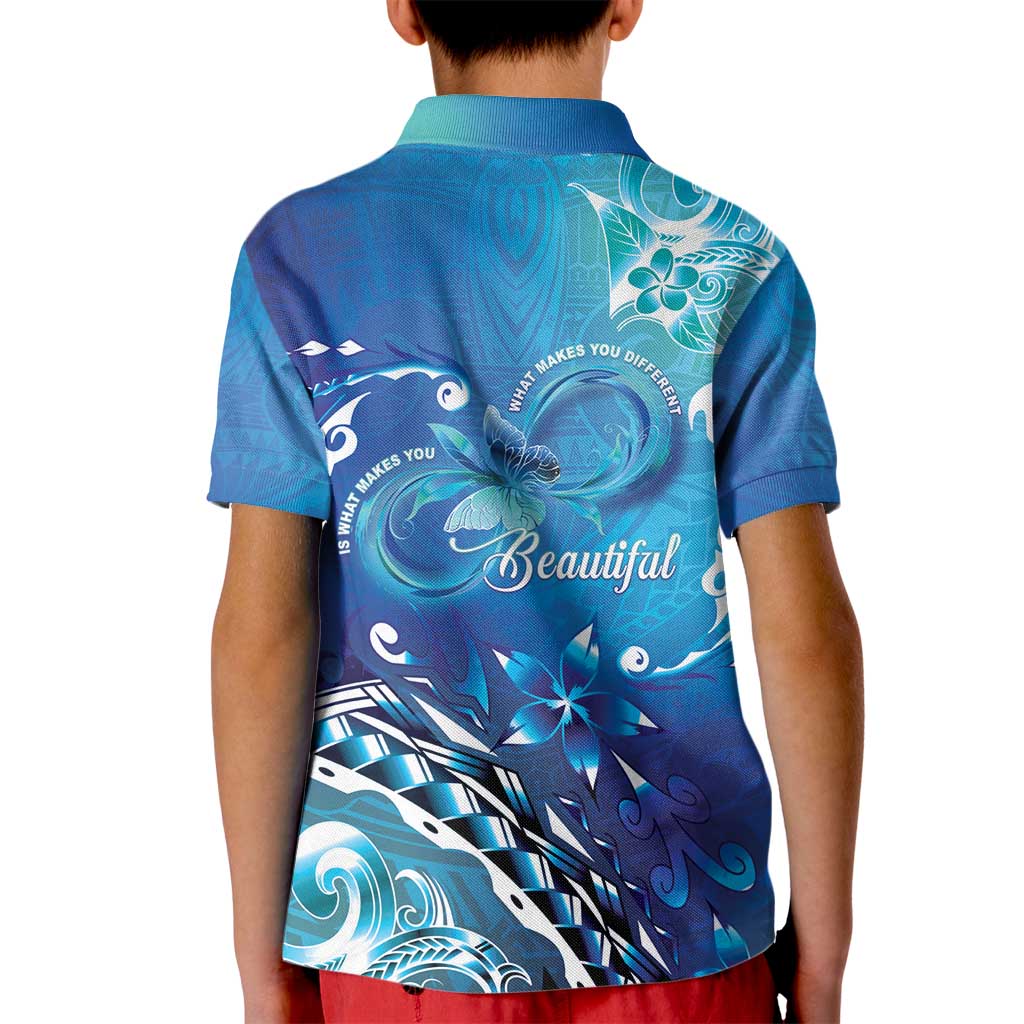 Polynesia Autism Awareness Kid Polo Shirt Be In Awe Of My 'Tism LT05 - Polynesian Pride