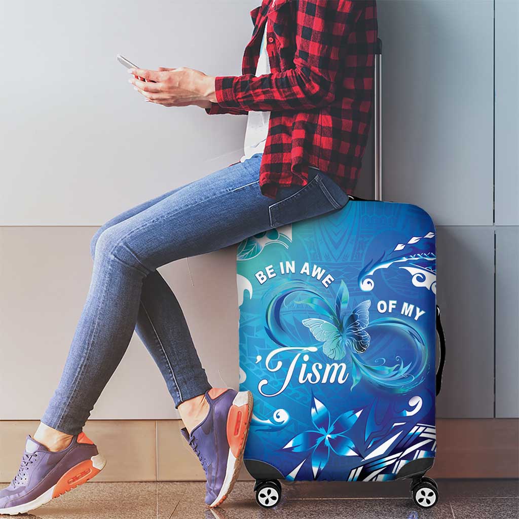 Polynesia Autism Awareness Luggage Cover Be In Awe Of My 'Tism LT05 - Polynesian Pride