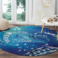 Polynesia Autism Awareness Round Carpet Be In Awe Of My 'Tism LT05 - Polynesian Pride